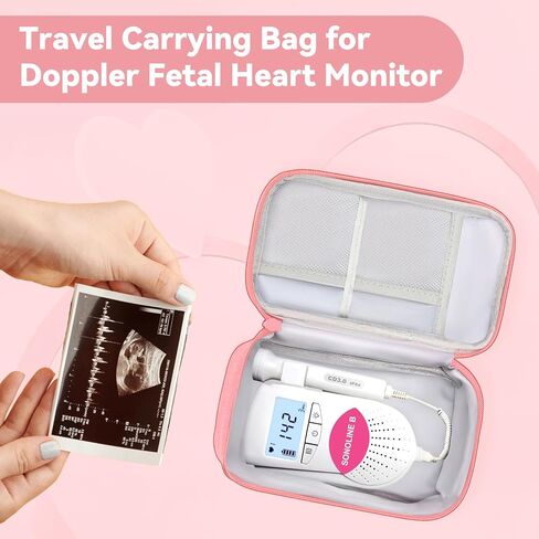Travel Carrying Bag for Doppler Fetal Heart Monitor, Storage bag for Doppler Monitor, Portable Organizer Case Fits Doppler Heartbeat Monitor, Bag Only in Saudi Arabia