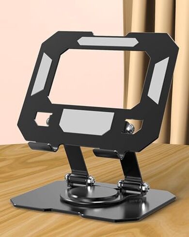 Tablet Stand Holder for Desk, 360° Rotating Adjustable Desktop Tablet Holder, Foldable Aluminum Tablet Mount for iPad Pro, Air, Mini/Samsung Galaxy Tabs/Kindle and More(4-13 inch)(Black) in Saudi Arabia