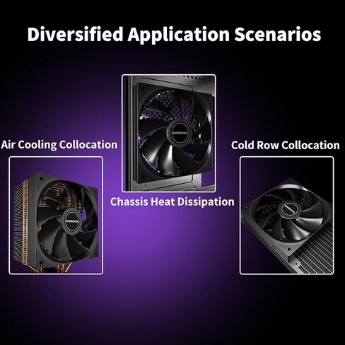 مروحة هيكل، 3 عبوات 120 مم 4 دبابيس PWM مروحة كمبيوتر هادئة، محمل هيدروليكي، سرعة قابلة للتعديل 600 دورة في الدقيقة - 1600 دورة في الدقيقة، أداء ممتاز لتبديد الحرارة، أسود، غير LED in Kuwait
