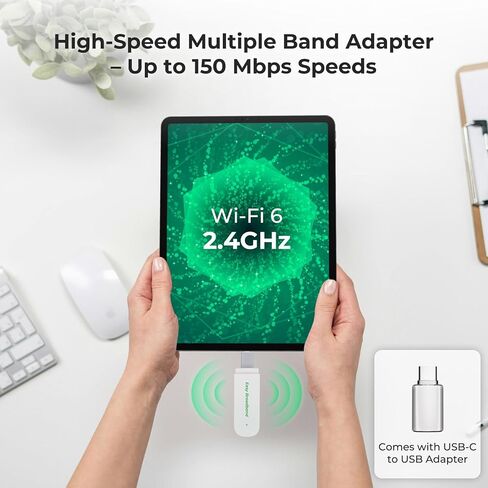 EIOTCLUB 4G LTE USB WiFi 6 Dongle - Portable Mobile Hotspot High-Speed, Portable WiFi with Pre-Installed SIM Card & Prepaid Plan Data Plans, Supports 10 Devices, for Travel, Car, Business(US Only) in Kuwait