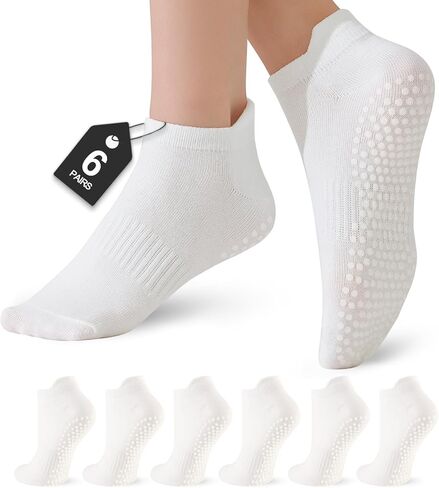 6 Pairs Pilates Socks with Grips for Women in Saudi Arabia