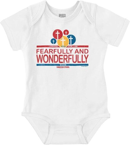 Brisco Brands Christian Fearfully Wonderfully Made Baby Romper Boys or Girls in Saudi Arabia
