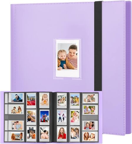 ألبوم صور 112 جيبًا لكاميرا Fujifilm Instax Mini، ألبوم صغير لأفلام Polaroid 2x3، غطاء جلدي، ألبوم صور 2x3 لكاميرا Instax Mini 12 11 9 40 90 8 7 Evo LiPlay الفورية (أزرق) in Kuwait