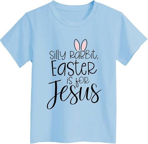 Todder Boys Girls Easter Shirt Cute Bunny Tshirts Happy Easter Tees Cotton Short Sleeve Tops 2-7 Years in Saudi Arabia
