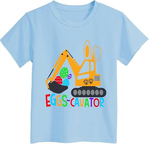 Todder Boys Girls Easter Shirt Cute Bunny Tshirts Happy Easter Tees Cotton Short Sleeve Tops 2-7 Years in Saudi Arabia