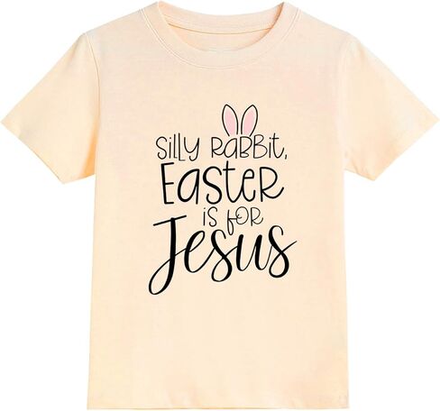 Todder Boys Girls Easter Shirt Cute Bunny Tshirts Happy Easter Tees Cotton Short Sleeve Tops 2-7 Years in Saudi Arabia