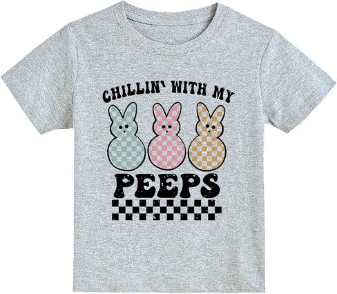 Todder Boys Girls Easter Shirt Cute Bunny Tshirts Happy Easter Tees Cotton Short Sleeve Tops 2-7 Years in Saudi Arabia