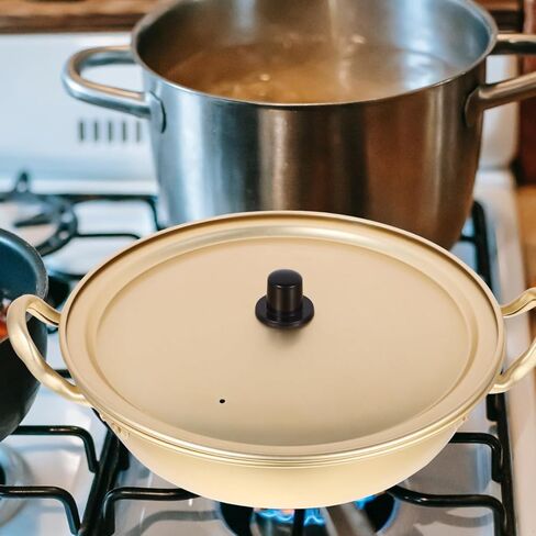 Korean Ramen Cooking Pot Lightweight Aluminum Instant Noodles Pot Lid Double Handle Design for Camping Hiking and Picnics Fast Heating Cookware in Kuwait