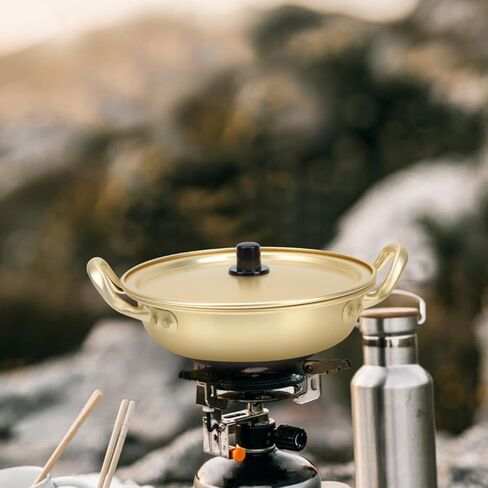 Korean Ramen Cooking Pot Lightweight Aluminum Instant Noodles Pot Lid Double Handle Design for Camping Hiking and Picnics Fast Heating Cookware in Kuwait