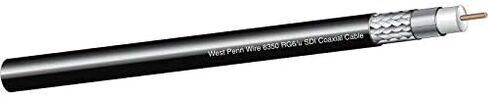 1000' West Penn Wire 6350 CMR 18 AWG 3G-SDI RG6/U HD-SDI Coaxial Cable - Black (Equival. Belden 1694A) in Kuwait