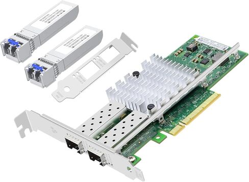 10Gb Fiber Optic Network Card with Intel 82599EN Chip,X520-DA1,1 Optical Port Fiber Ethernet Adapter,Single SFP+ Port PCIE X1 NIC Support Windows Server/Linux/VMware in Saudi Arabia