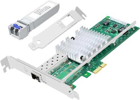 10Gb Fiber Optic Network Card with Intel 82599EN Chip,X520-DA1,1 Optical Port Fiber Ethernet Adapter,Single SFP+ Port PCIE X1 NIC Support Windows Server/Linux/VMware in Saudi Arabia