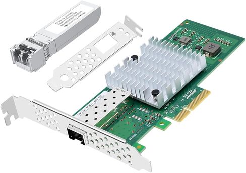 10Gb Fiber Optic Network Card with Intel 82599EN Chip,X520-DA1,1 Optical Port Fiber Ethernet Adapter,Single SFP+ Port PCIE X1 NIC Support Windows Server/Linux/VMware in Saudi Arabia