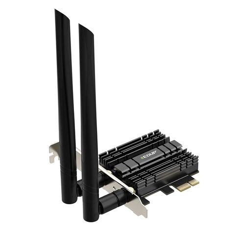 EDUP PCI-E WiFi 6 Network Card AX1800Mbps Bluetooth 5.2 Heat Sink 802.11AX 2.4Ghz/5.8Ghz Wireless PCIe Network Wi-Fi 6 Card PCI Express WiFi Adapters 6dBi Dual Band Antenna for Windows 11/10 64-bit in Kuwait