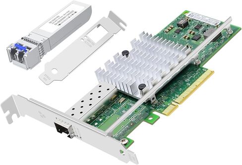 10Gb Fiber Optic Network Card with Intel 82599EN Chip,X520-DA1,1 Optical Port Fiber Ethernet Adapter,Single SFP+ Port PCIE X1 NIC Support Windows Server/Linux/VMware in Saudi Arabia