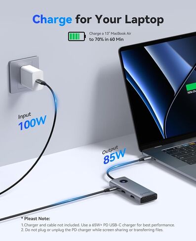 ORICO USB C Docking Station Dual Monitor, 8-in-1 USB C Hub with 2 HDMI 4K@60Hz Ports, 100W PD Charging, USB-A&C 3.0, SD/TF for Laptop MacBook Dell PW11-8PH in Saudi Arabia
