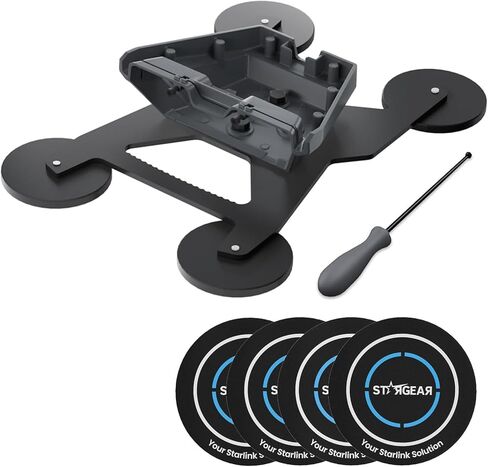 Starlink Gen 3 Mount Mobility, Magnetic with 440lbs Heavy Duty Magnet Suction Bases, 4PCS Starlink Mini/Gen 3 Magnetic Mount Plates, Adhesive Metal Plate Magnetic Pads for Satellite Magnetic Mount in Saudi Arabia