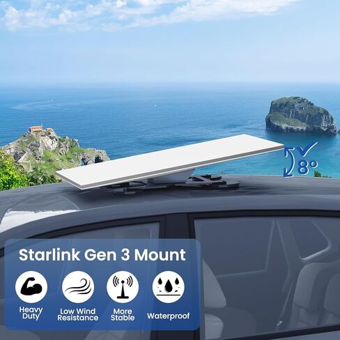 Starlink Gen 3 Mount Mobility, Magnetic with 440lbs Heavy Duty Magnet Suction Bases, 4PCS Starlink Mini/Gen 3 Magnetic Mount Plates, Adhesive Metal Plate Magnetic Pads for Satellite Magnetic Mount in Saudi Arabia