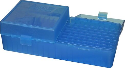 MTM RS200 Ammo Box 200 Round Flip-Top 223 204 Ruger 6x47، شفاف أزرق in Saudi Arabia
