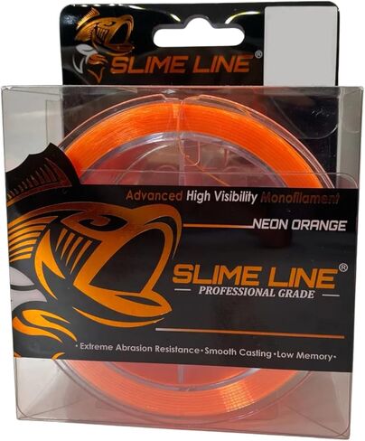 خط صيد السمك Slime Line High Vis Orange أحادي الخيط - قوي، ذاكرة منخفضة، صب سلس، مقاومة عالية للتآكل، خط أحادي بدرجة احترافية، بكرات كبيرة in Kuwait