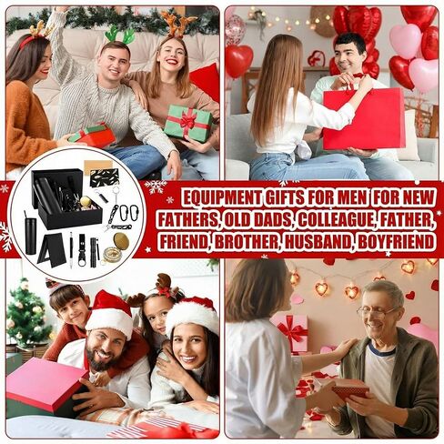 12 Pack Valentine Gift Basket for Men Survival Gift Box Kit Tumbler Compass Multitool Pliers Flashlight Pen Whistle Wallet Camping and Survival Tools for Dad Boyfriend in Saudi Arabia
