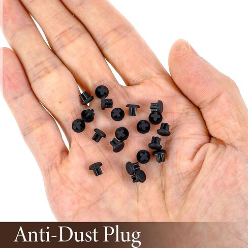 3.5 mm Rubber Dust Plugs Caps Protector, 20 PCS Anti-Dust Headphone Jack Dust Plugs Cover Small Rubber Protector for Earphone, Mobile Phone, Laptop, Desktop Computer (Black) in Kuwait
