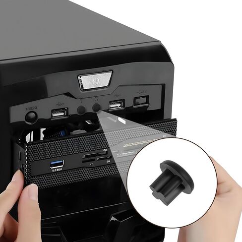 3.5 mm Rubber Dust Plugs Caps Protector, 20 PCS Anti-Dust Headphone Jack Dust Plugs Cover Small Rubber Protector for Earphone, Mobile Phone, Laptop, Desktop Computer (Black) in Kuwait