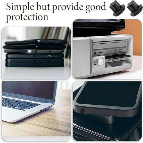 3.5 mm Rubber Dust Plugs Caps Protector, 20 PCS Anti-Dust Headphone Jack Dust Plugs Cover Small Rubber Protector for Earphone, Mobile Phone, Laptop, Desktop Computer (Black) in Kuwait