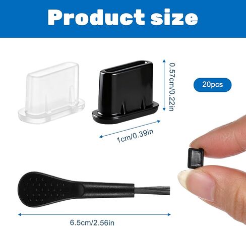 20 حزمة USB C الغبار التوصيل سيليكون نوع C غطاء حامي المنفذ مع فرشاة التنظيف غطاء منفذ الشحن الهاتف الخليوي المقابس المضادة للغبار لمعظم الهواتف المحمولة والأجهزة اللوحية وأجهزة الكمبيوتر المحمولة وجميع أجهزة USB من النوع C in Kuwait