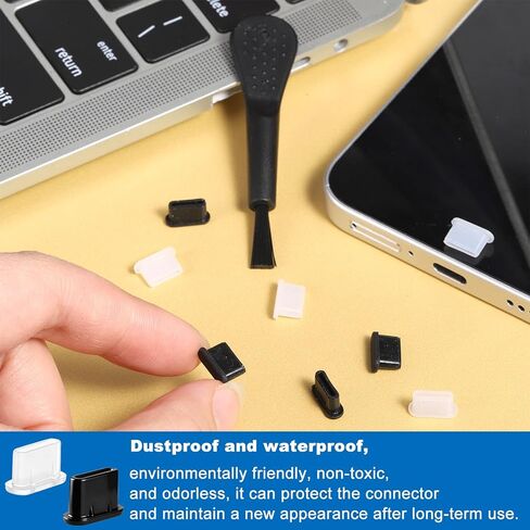 20 حزمة USB C الغبار التوصيل سيليكون نوع C غطاء حامي المنفذ مع فرشاة التنظيف غطاء منفذ الشحن الهاتف الخليوي المقابس المضادة للغبار لمعظم الهواتف المحمولة والأجهزة اللوحية وأجهزة الكمبيوتر المحمولة وجميع أجهزة USB من النوع C in Kuwait
