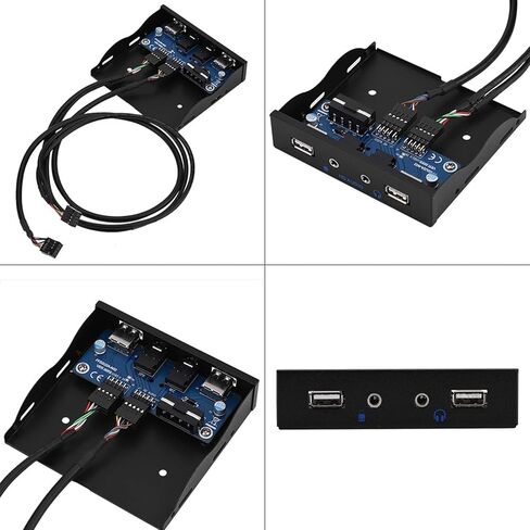 لوحة أمامية من Brrnoo، لوحة أمامية لمحرك الأقراص المرنة USB 3.5 بوصة مع قرص مرن واحد وكابل واحد وكابل صوت و5 ميكروفون ومقبس صوت لـ in Kuwait