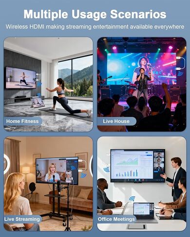 Wireless HDMI Display Adapter, Wireless HDMI Cable for AirPlay/Miracast to 1080P HDTV Big Screen Mirroring Dongle Adapter Receiver Only Design, for MacOS/iOS/Android/Windows, No App/Wi-Fi/Bluetooth in Saudi Arabia