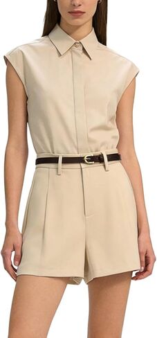 GORGLITTER Women's Dress Shorts Baggy Wide Leg High Waisted Pleated Casual Work Office Trouser Shorts with Belt in Saudi Arabia