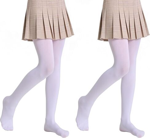 Girls Soft Semi-Opaque Tights 70D, 2 Pcs Children's Fall Stockings for Ages 4-10, Perfect for School Uniform Pair in Saudi Arabia
