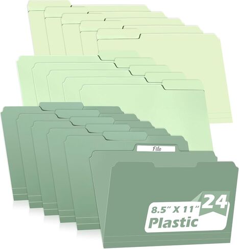 24 Pack Colored File Folders Plastic Purple File Folders Letter Size 1/3 Cut Tabs File Folder Sticky Labels Manila File Folders 8.5 x 11 for Documents Office School Organizer(8 per color) (24, Purple) in Saudi Arabia