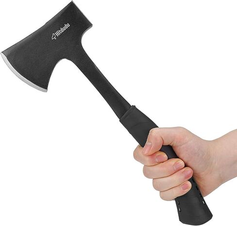 Camping Hatchet, Full Tang Camping Axe Splitting Axe for Wood Splitting and Kindling, Forged Carbon Steel Heat Treated Hand Maul Tool, Shock Reduction Handle with Anti-Slip Grip in Kuwait