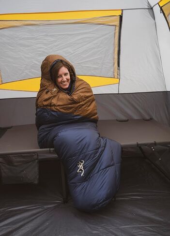 Browning Discover -20° Sleeping Bag – Extreme Cold Weather Mummy Sleeping Bag with TechLoft Silver Insulation, Draft Collar & Durable Shell for Winter Camping, Backpacking & Outdoor Adventure in Saudi Arabia