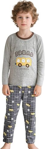 Umeyda Baby Boys' 2-Piece Cotton Pajama Set Long Sleeve Tee and Pants for Ages 6M-10Y in Saudi Arabia