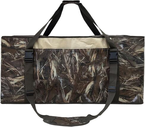 حقيبة شرك البط ذات 12 فتحة مع حزام كتف مبطن وقابل للتعديل، غطاء غبار وشبكة تصريف سفلية، طباعة مموهة، حقيبة صيد البط لحماية فخاخ البط in Kuwait