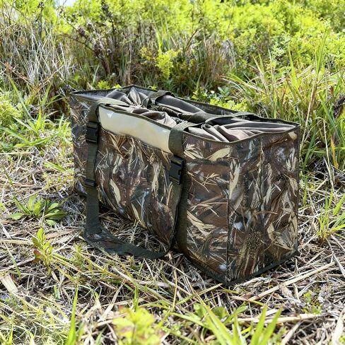 حقيبة شرك البط ذات 12 فتحة مع حزام كتف مبطن وقابل للتعديل، غطاء غبار وشبكة تصريف سفلية، طباعة مموهة، حقيبة صيد البط لحماية فخاخ البط in Kuwait