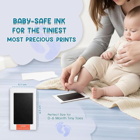 White Wooden Baby Hand and Footprint Kit with Inkless Non Toxic Pad – Baby Hand and Foot Print Frame Keepsake for Newborns, Pets, Baby Showers & Christmas Gifts in Saudi Arabia
