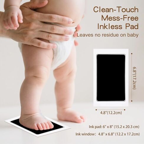 2 Pack Jumbo Baby Hand and Footprint Kit– Inkless Clean Touch Ink Pad for Keepsake Footprints, Paw Prints, Mess-Free Ink Pad for Newborns and Pets with 8 White Cards（Jet Black） in Saudi Arabia