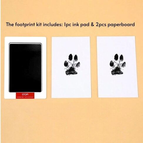 Inkless Paw and Handprint Kit for Pets Mess Free Non Toxic Clean Touch Ink Pad Keepsake for Dogs Cats Newborns, Black in Saudi Arabia