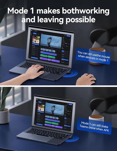 TECKNET Mouse Jiggler جهاز محرك USB غير قابل للاكتشاف مع 3 أوضاع، مؤشر LED ملون، التوصيل والتشغيل لإبقاء الكمبيوتر المحمول مستيقظًا، تحكم بزر واحد، بدون تداخل in Kuwait