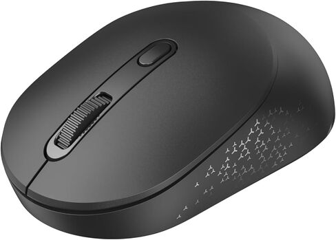 TECKNET ماوس لاسلكي بلوتوث، مستقبل بلوتوث 5.2 و2.4 جيجا USB-A، مدمج ومحمول، نقرة صامتة، تصميم متناسق مريح، بطارية 18 شهرًا، DPI قابلة للتعديل، توافق واسع - أسود in Kuwait