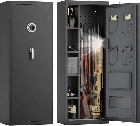 18-20 Large Long Gun Safe for Home Rifles and Pistols, Gun Cabinets with Dual Storage Space and Adjustable Gun Racks,Rifle Safes for Home with Independent in Saudi Arabia