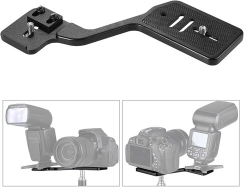 Yunseity Camera Flash Bracket, Portable Aluminum Alloy Mount with 1/4 Inch Screw for DSLR Cameras, Structured to Stay Steady for Professional Lighting in Saudi Arabia