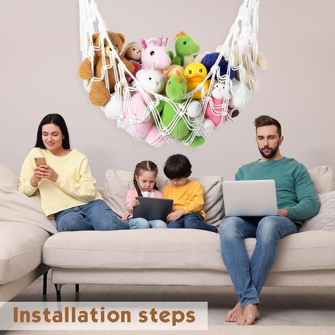 Photect قطعة واحدة من حامل بطانية الحائط، شبكة كبيرة من القطيفة تُثبت على الحائط، بطانية للتخزين، لعبة معلقة، منظم أرجوحة لغرفة النوم، سعة كبيرة in Kuwait