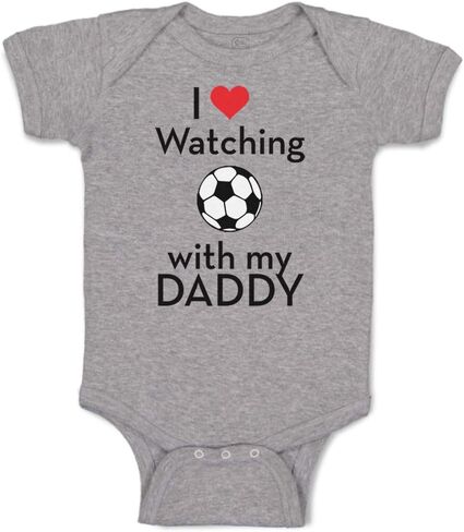 Cute Rascals Custom Baby Bodysuit I Love Watching Soccer with My Daddy Soccer Boy & Girl Baby Clothes in Saudi Arabia