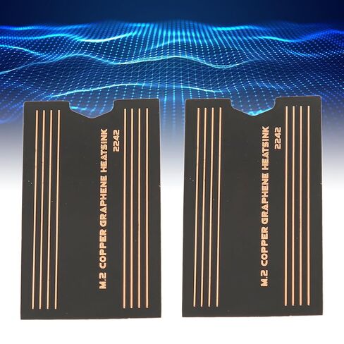 Tyenaza 2 قطعة 2242 SSD لوحة حرارية، 0.15 مم نحاس جرافين توصيل سريع M.2 2242 SSD Heatsink لألعاب الكمبيوتر المحمول in Kuwait